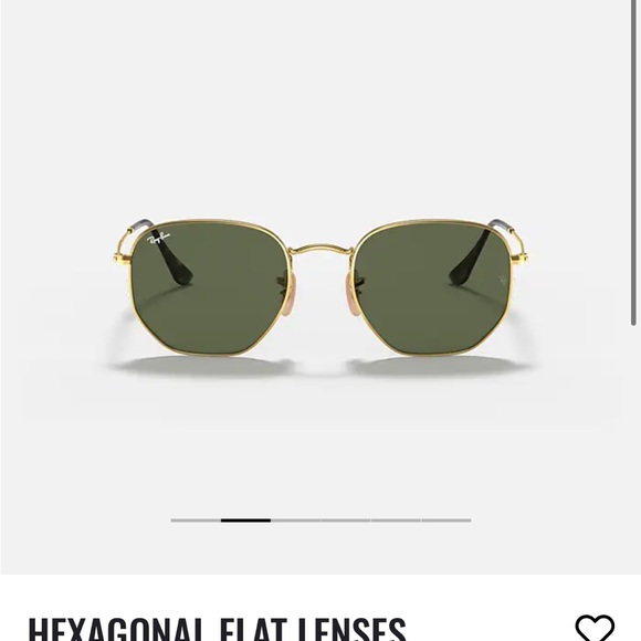Ray-Ban Gold and Green Hexagonal Sunglasses - Picture 4 of 9